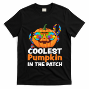 Coolest Pumpkin In The Patch Autism Halloween Gift T-Shirt - Black