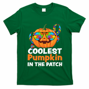 Coolest Pumpkin In The Patch Autism Halloween Gift T-Shirt - Irish Green