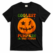 Coolest Pumpkin In The Patch Groovy Happy Halloween Cool Gift T-Shirt - Black