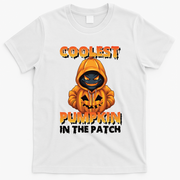 Coolest Pumpkin In The Patch Halloween Kids Design T-Shirt - White