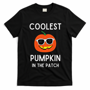 Coolest Pumpkin In The Patch Funny Cool Pumpkin Halloween T-Shirt - Black