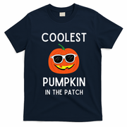 Coolest Pumpkin In The Patch Funny Cool Pumpkin Halloween T-Shirt - Navy Blue