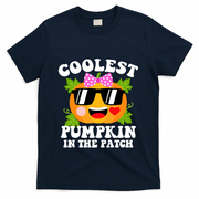 Coolest Pumpkin In The Patch Gift Funny Halloween Costume Gift T-Shirt - Navy