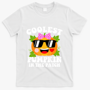 Coolest Pumpkin In The Patch Gift Funny Halloween Costume Gift T-Shirt - White