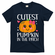 Coolest Pumpkin In The Patch Halloween Thanksgiving T-Shirt - Navy Blue