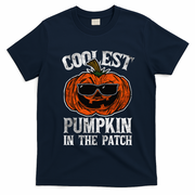Coolest Pumpkin In The Patch Halloween Gift T-Shirt - Navy Blue