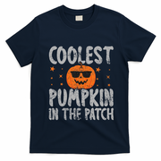 Coolest Pumpkin In The Patch Cute Halloween T-Shirt - Navy Blue