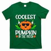 Coolest Pumpkin In The Patch Sunglasses Pumpkin Halloween Gift T-Shirt - Irish Green