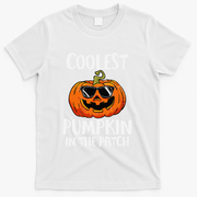 Coolest Pumpkin In The Patch Funny Halloween Gift T-Shirt - White