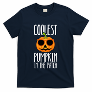 Coolest Pumpkin In The Patch Funny Halloween Party Cute T-Shirt - Navy