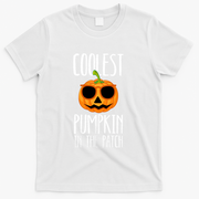 Coolest Pumpkin In The Patch Funny Halloween Party Cute T-Shirt - White