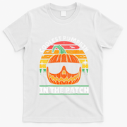 Coolest Pumpkin In The Patch Boy Retro Groovy Halloween T-Shirt - White