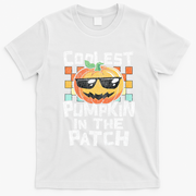 Coolest Pumpkin In The Patch Halloween Girls T-Shirt - White