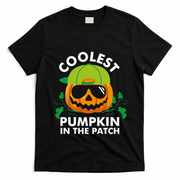 Coolest Pumpkin In The Patch Boy Pumpkin Halloween T-Shirt - Black