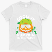 Coolest Pumpkin In The Patch Kids Boy Pumpkin Halloween T-Shirt - White