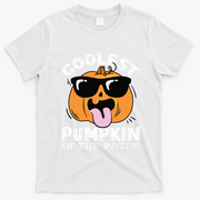 Coolest Pumpkin In The Patch Toddle Boy Halloween Kids T-Shirt - White