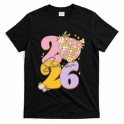 Cute Retro Senior 2026 Disco Ball Flowers Graduate Graduation T-Shirt - Black