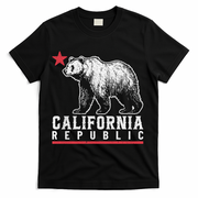 California Republic Vintage Cali Bear Star T-Shirt - Black