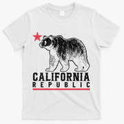 California Republic Vintage Cali Bear Star T-Shirt - White