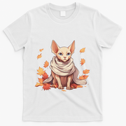 Cute Sphynx Cat Autumn Hairless Adorable Sphynx Cat Lover T-Shirt - White