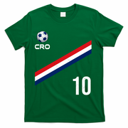 Croatia Soccer Fan Gear Jersey Number 10 Flag T-Shirt - Green