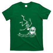 Creepy Skeleton Jumping In Grave RIP Halloween T-Shirt - Irish Green