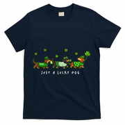 Cute St Patrick's Day Just A Lucky Dog Dachshunds T-Shirt - Navy