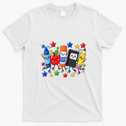 Cute School Supplies Pencil Crayon Teacher Classroom Gift T-Shirt - White