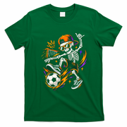 Cool Skeleton Soccer Player Halloween T-Shirt - Irish Green