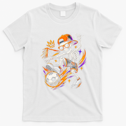 Cool Skeleton Soccer Player Halloween T-Shirt - White