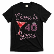 Cheers To 40 Years 40th Birthday 40 Years Old Bday T-Shirt - Black