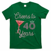 Cheers To 40 Years 40th Birthday 40 Years Old Bday T-Shirt - Green
