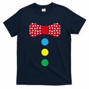 Clown Tie Costume Circus Rainbow Halloween Carnival T-Shirt - Navy Blue