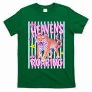 Colorful Tiger Heavens Roaring Quote Retro T-Shirt - Irish Green