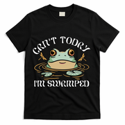 Can't Today I'm Swamped Toad Frog Meme T-Shirt - Black