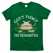 Can't Today I'm Swamped Toad Frog Meme T-Shirt - Green