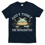Can't Today I'm Swamped Toad Frog Meme T-Shirt - Navy