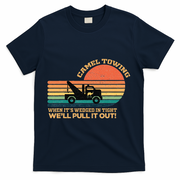 Camel Towing Retro Adult Humor Saying Funny T-Shirt - Navy