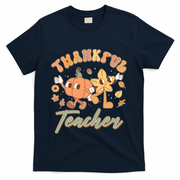 Cute Thanksgiving Thankful Teacher T-Shirt - Navy