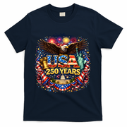 Celebrate USA 250 Years White House Eagle Fireworks T-Shirt - Navy