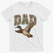 Camouflage Varsity Father's Day Dad Duck Hunting T-Shirt - White