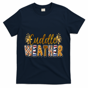 Cuddle Weather Cute Fall Pattern T-Shirt - Navy