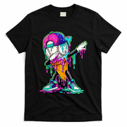 Dripping Baseball Ice Cream Drip Cone T-Shirt - Black