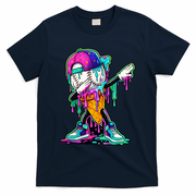 Dripping Baseball Ice Cream Drip Cone T-Shirt - Navy