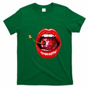 Disco Cherry In Red Lips Retro 80s Party T-Shirt - Irish Green