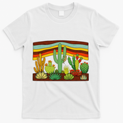 Desert Cactus Western Retro T-Shirt - White