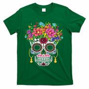 Dia De Los Muertos Day Of The Dead Sugar Skull Halloween T-Shirt - Green