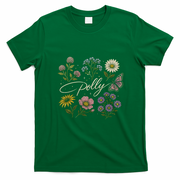 Dolly Floral Butterfly Flowers T-Shirt - Irish Green