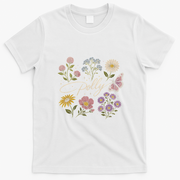 Dolly Floral Butterfly Flowers T-Shirt - White