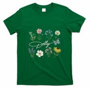 Dolly Fan Floral Art Print Inspired T-Shirt - Irish Green